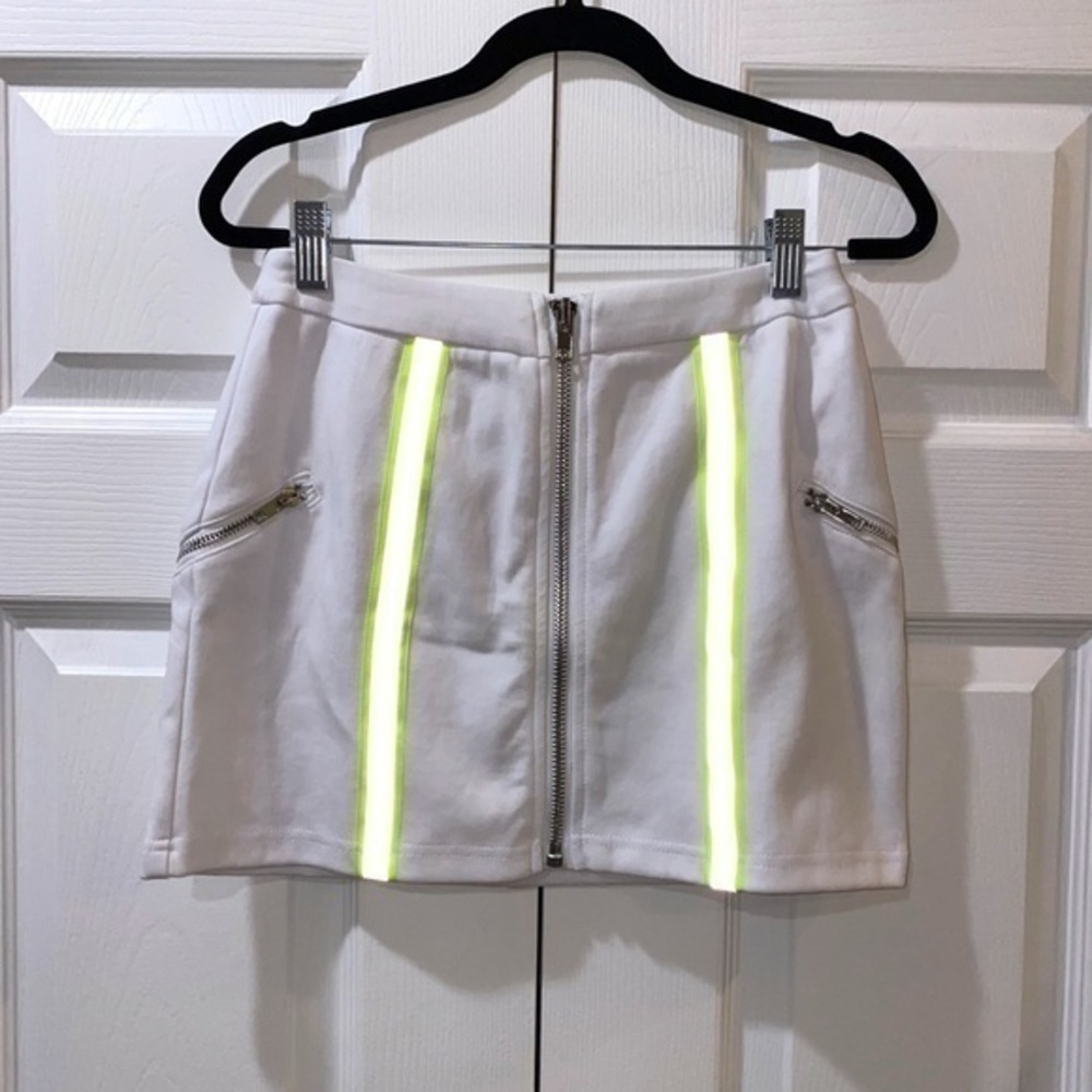 LF THE BRAND White Neon Reflective Mini Skirt